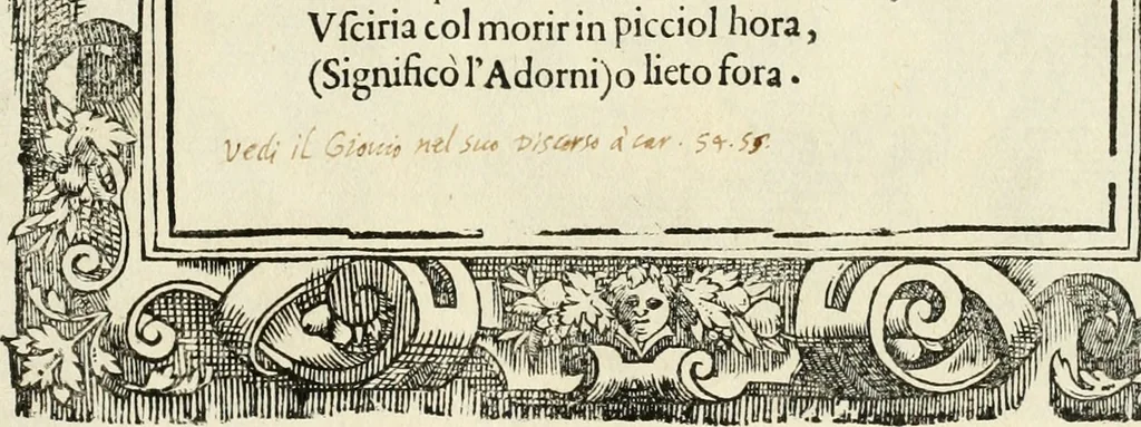 An illustration from Di Battista Pittoni pittore vicentino Imprese di diversi prencipi, dvchi, signori, e d'altri personaggi et hvomini letterati et illvstri : con alcune stanze del Dolce che dichiarano i motti di esse imprese, 1562, leaf 136