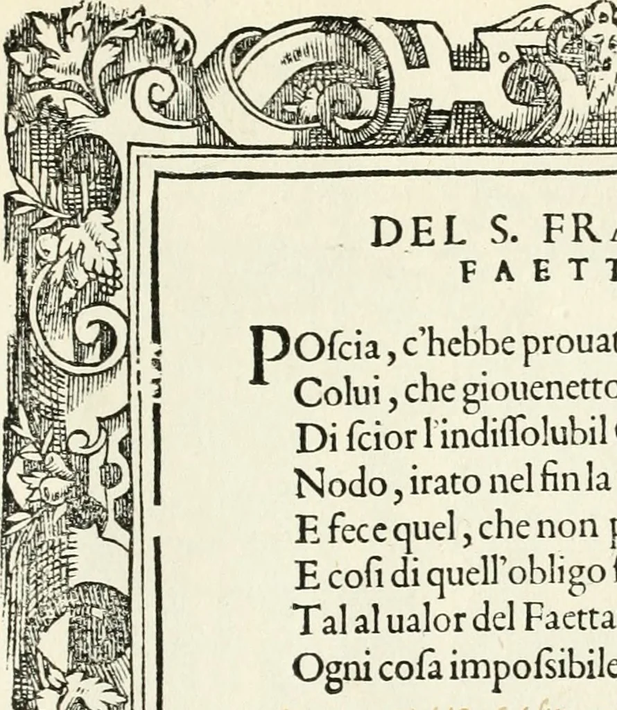 An illustration from Di Battista Pittoni pittore vicentino Imprese di diversi prencipi, dvchi, signori, e d'altri personaggi et hvomini letterati et illvstri : con alcune stanze del Dolce che dichiarano i motti di esse imprese, 1562, leaf 172