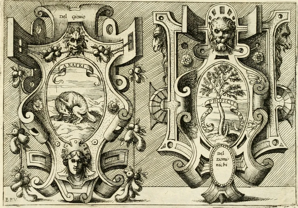 An illustration from Di Battista Pittoni pittore vicentino Imprese di diversi prencipi, dvchi, signori, e d'altri personaggi et hvomini letterati et illvstri : con alcune stanze del Dolce che dichiarano i motti di esse imprese, 1562, leaf 186