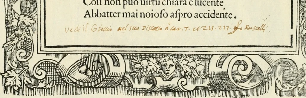 An illustration from Di Battista Pittoni pittore vicentino Imprese di diversi prencipi, dvchi, signori, e d'altri personaggi et hvomini letterati et illvstri : con alcune stanze del Dolce che dichiarano i motti di esse imprese, 1562, leaf 204