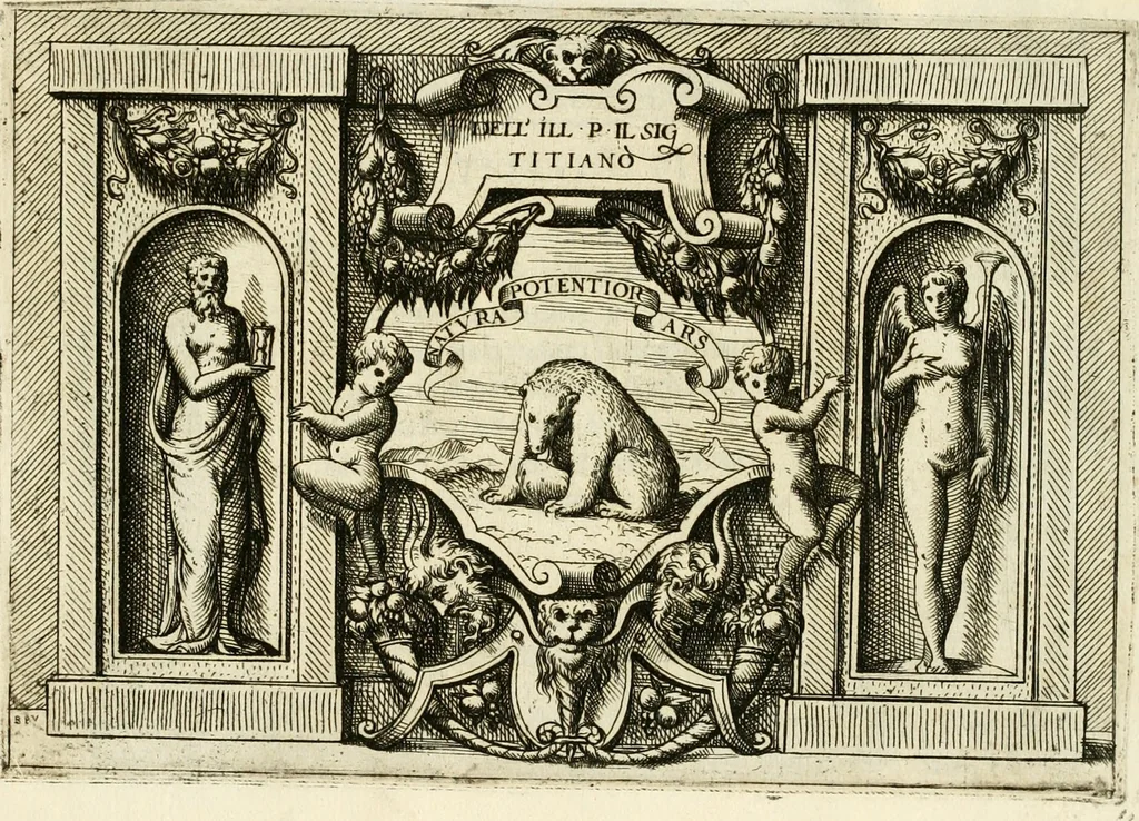 An illustration from Di Battista Pittoni pittore vicentino Imprese di diversi prencipi, dvchi, signori, e d'altri personaggi et hvomini letterati et illvstri : con alcune stanze del Dolce che dichiarano i motti di esse imprese, 1562, leaf 206