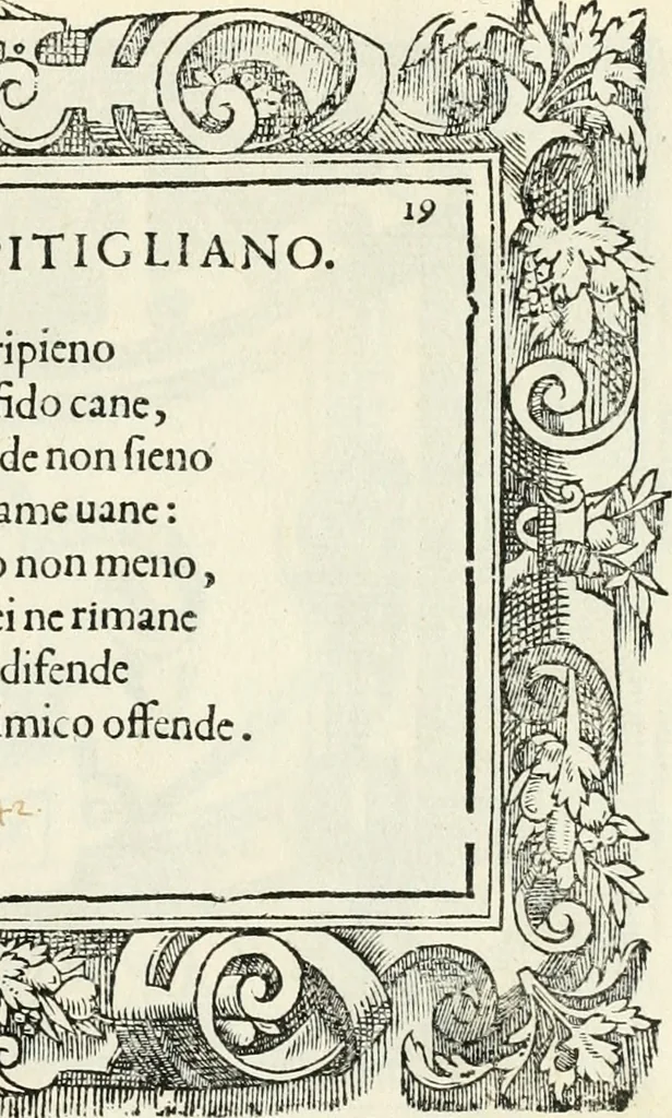 An illustration from Di Battista Pittoni pittore vicentino Imprese di diversi prencipi, dvchi, signori, e d'altri personaggi et hvomini letterati et illvstri : con alcune stanze del Dolce che dichiarano i motti di esse imprese, 1562, leaf 80