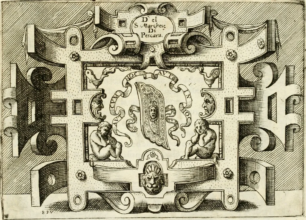 An illustration from Di Battista Pittoni pittore vicentino Imprese di diversi prencipi, dvchi, signori, e d'altri personaggi et hvomini letterati et illvstri : con alcune stanze del Dolce che dichiarano i motti di esse imprese, 1562, leaf 90