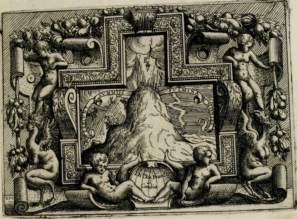 An illustration from Di Battista Pittoni pittore vicentino Imprese di diuersi prencipi, duchi, signori, e d’altri personaggi et huomini letterati et illustri : con alcune stanze del Dolce che dichiarano i motti di esse imprese., 1562, leaf 120