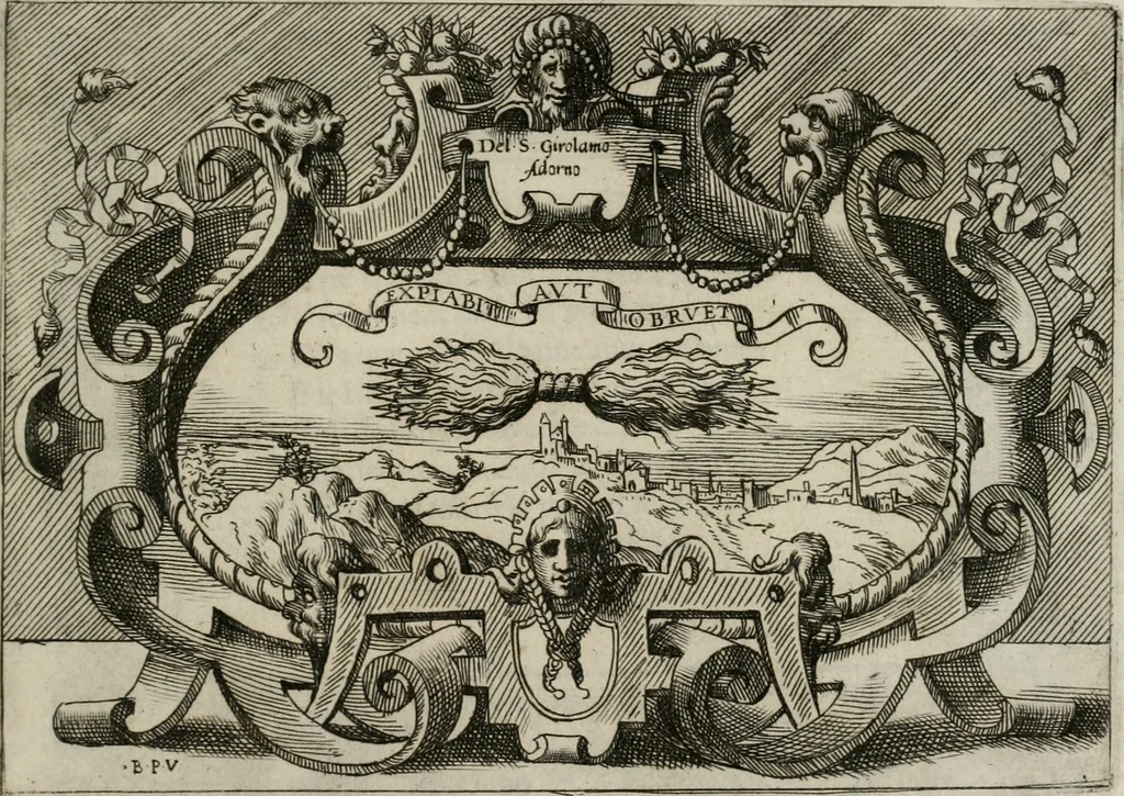An illustration from Di Battista Pittoni pittore vicentino Imprese di diuersi prencipi, duchi, signori, e d’altri personaggi et huomini letterati et illustri : con alcune stanze del Dolce che dichiarano i motti di esse imprese., 1562, leaf 136