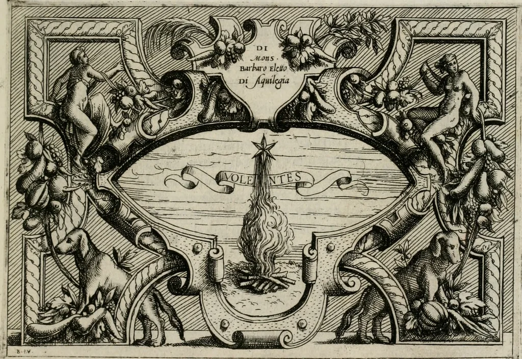 An illustration from Di Battista Pittoni pittore vicentino Imprese di diuersi prencipi, duchi, signori, e d’altri personaggi et huomini letterati et illustri : con alcune stanze del Dolce che dichiarano i motti di esse imprese., 1562, leaf 152