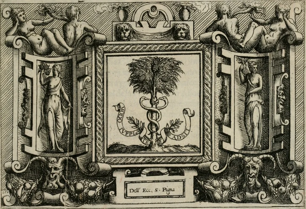 An illustration from Di Battista Pittoni pittore vicentino Imprese di diuersi prencipi, duchi, signori, e d’altri personaggi et huomini letterati et illustri : con alcune stanze del Dolce che dichiarano i motti di esse imprese., 1562, leaf 156
