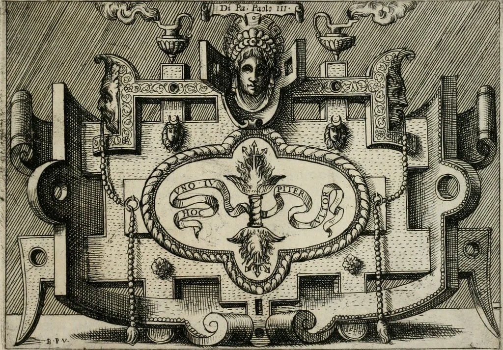 An illustration from Di Battista Pittoni pittore vicentino Imprese di diuersi prencipi, duchi, signori, e d’altri personaggi et huomini letterati et illustri : con alcune stanze del Dolce che dichiarano i motti di esse imprese., 1562, leaf 16