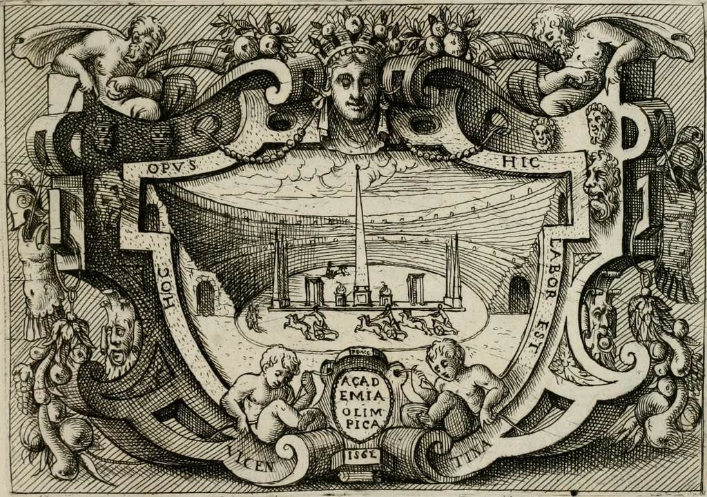 An illustration from Di Battista Pittoni pittore vicentino Imprese di diuersi prencipi, duchi, signori, e d’altri personaggi et huomini letterati et illustri : con alcune stanze del Dolce che dichiarano i motti di esse imprese., 1562, leaf 164