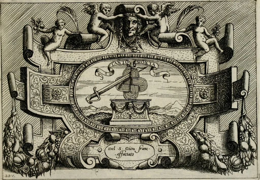An illustration from Di Battista Pittoni pittore vicentino Imprese di diuersi prencipi, duchi, signori, e d’altri personaggi et huomini letterati et illustri : con alcune stanze del Dolce che dichiarano i motti di esse imprese., 1562, leaf 168