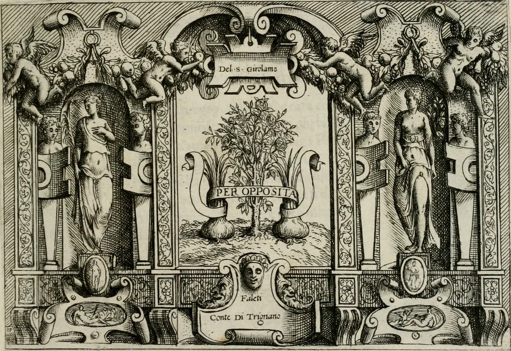 An illustration from Di Battista Pittoni pittore vicentino Imprese di diuersi prencipi, duchi, signori, e d’altri personaggi et huomini letterati et illustri : con alcune stanze del Dolce che dichiarano i motti di esse imprese., 1562, leaf 172
