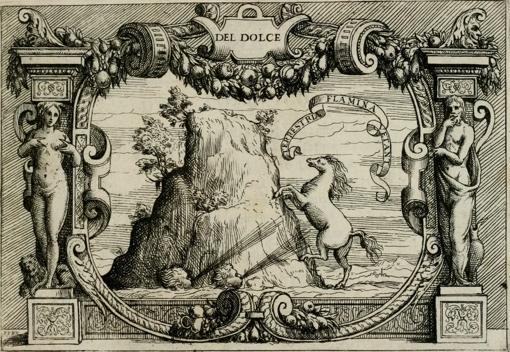 An illustration from Di Battista Pittoni pittore vicentino Imprese di diuersi prencipi, duchi, signori, e d’altri personaggi et huomini letterati et illustri : con alcune stanze del Dolce che dichiarano i motti di esse imprese., 1562, leaf 180