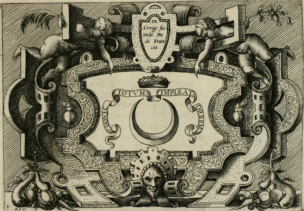 An illustration from Di Battista Pittoni pittore vicentino Imprese di diuersi prencipi, duchi, signori, e d’altri personaggi et huomini letterati et illustri : con alcune stanze del Dolce che dichiarano i motti di esse imprese., 1562, leaf 28