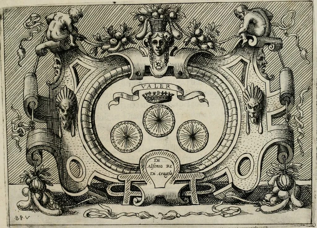 An illustration from Di Battista Pittoni pittore vicentino Imprese di diuersi prencipi, duchi, signori, e d’altri personaggi et huomini letterati et illustri : con alcune stanze del Dolce che dichiarano i motti di esse imprese., 1562, leaf 36