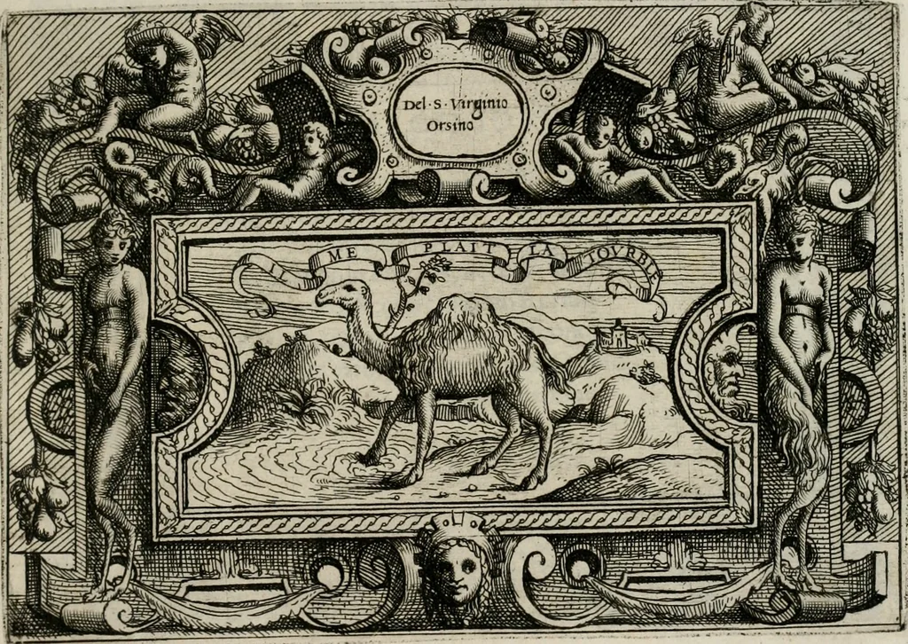 An illustration from Di Battista Pittoni pittore vicentino Imprese di diuersi prencipi, duchi, signori, e d’altri personaggi et huomini letterati et illustri : con alcune stanze del Dolce che dichiarano i motti di esse imprese., 1562, leaf 72