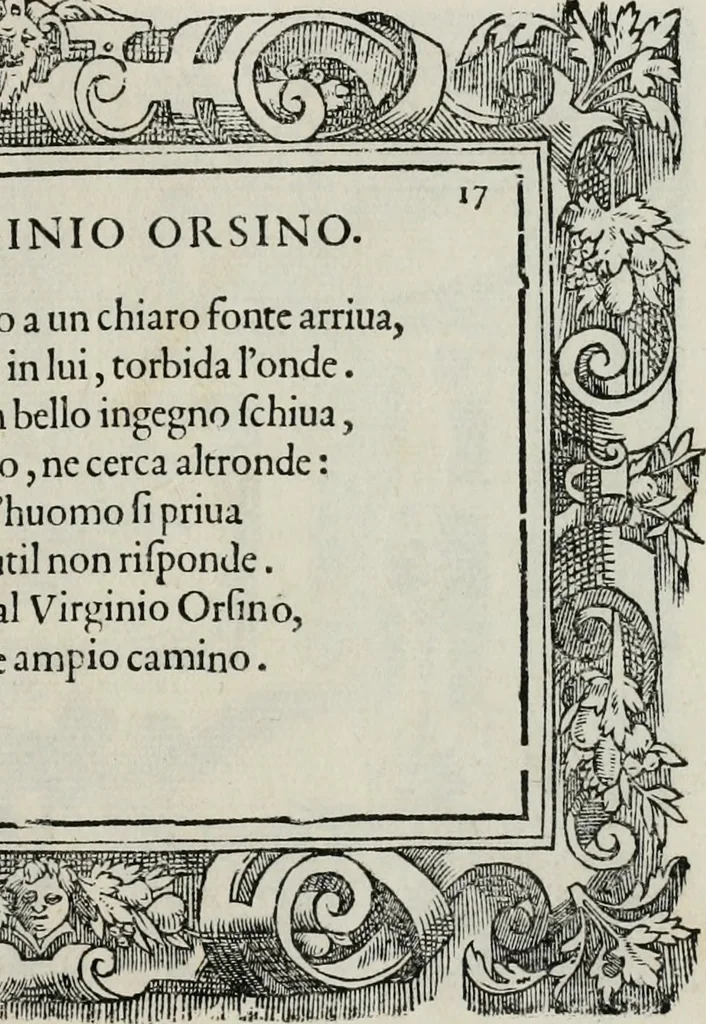An illustration from Di Battista Pittoni pittore vicentino Imprese di diuersi prencipi, duchi, signori, e d’altri personaggi et huomini letterati et illustri : con alcune stanze del Dolce che dichiarano i motti di esse imprese., 1562, leaf 74