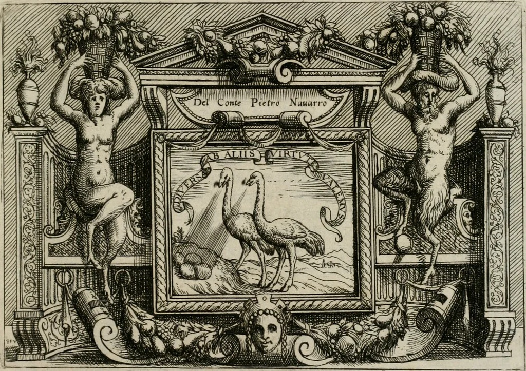 An illustration from Di Battista Pittoni pittore vicentino Imprese di diuersi prencipi, duchi, signori, e d’altri personaggi et huomini letterati et illustri : con alcune stanze del Dolce che dichiarano i motti di esse imprese., 1562, leaf 96
