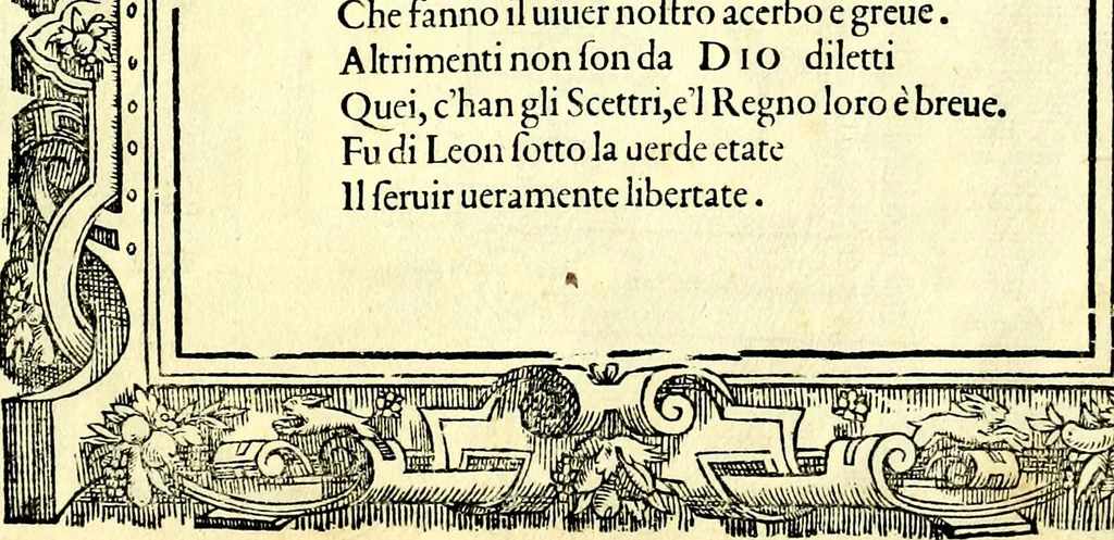 An illustration from Di Battista Pittoni pittore vicentino ano. M.D.LXVIII Impresse di diversi prencipi, dvchi, signori, e d'altri personaggi et hvomini letterati et illvstri. Con priuillegio di Venetia per anni XV. Con alcune stanze del Dolce che dichiarano i motti di esse imprese, 1562, leaf 10