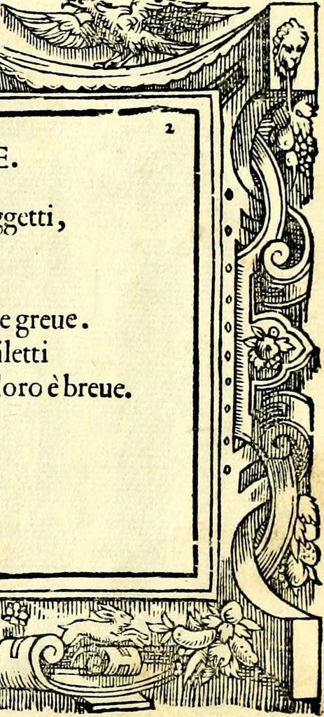 An illustration from Di Battista Pittoni pittore vicentino ano. M.D.LXVIII Impresse di diversi prencipi, dvchi, signori, e d'altri personaggi et hvomini letterati et illvstri. Con priuillegio di Venetia per anni XV. Con alcune stanze del Dolce che dichiarano i motti di esse imprese, 1562, leaf 10