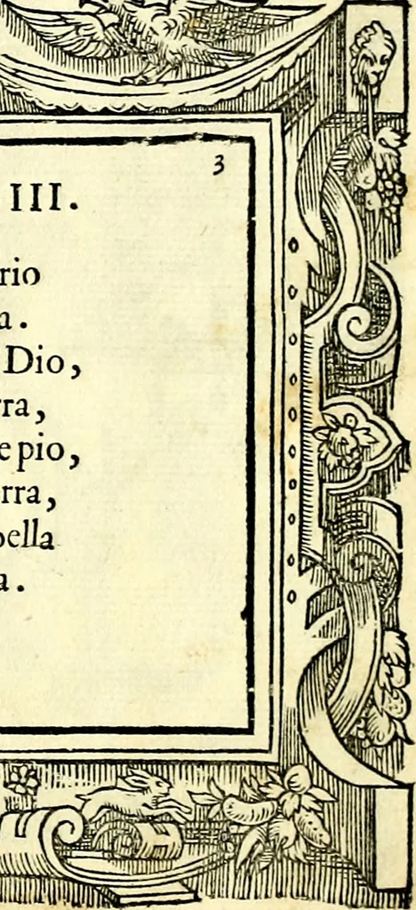 An illustration from Di Battista Pittoni pittore vicentino ano. M.D.LXVIII Impresse di diversi prencipi, dvchi, signori, e d'altri personaggi et hvomini letterati et illvstri. Con priuillegio di Venetia per anni XV. Con alcune stanze del Dolce che dichiarano i motti di esse imprese, 1562, leaf 14