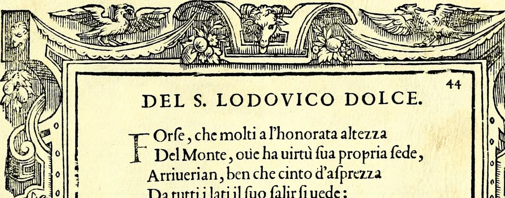 An illustration from Di Battista Pittoni pittore vicentino ano. M.D.LXVIII Impresse di diversi prencipi, dvchi, signori, e d'altri personaggi et hvomini letterati et illvstri. Con priuillegio di Venetia per anni XV. Con alcune stanze del Dolce che dichiarano i motti di esse imprese, 1562, leaf 178