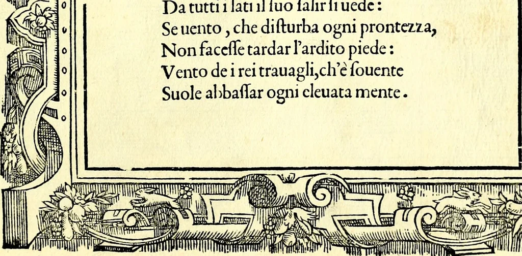 An illustration from Di Battista Pittoni pittore vicentino ano. M.D.LXVIII Impresse di diversi prencipi, dvchi, signori, e d'altri personaggi et hvomini letterati et illvstri. Con priuillegio di Venetia per anni XV. Con alcune stanze del Dolce che dichiarano i motti di esse imprese, 1562, leaf 178