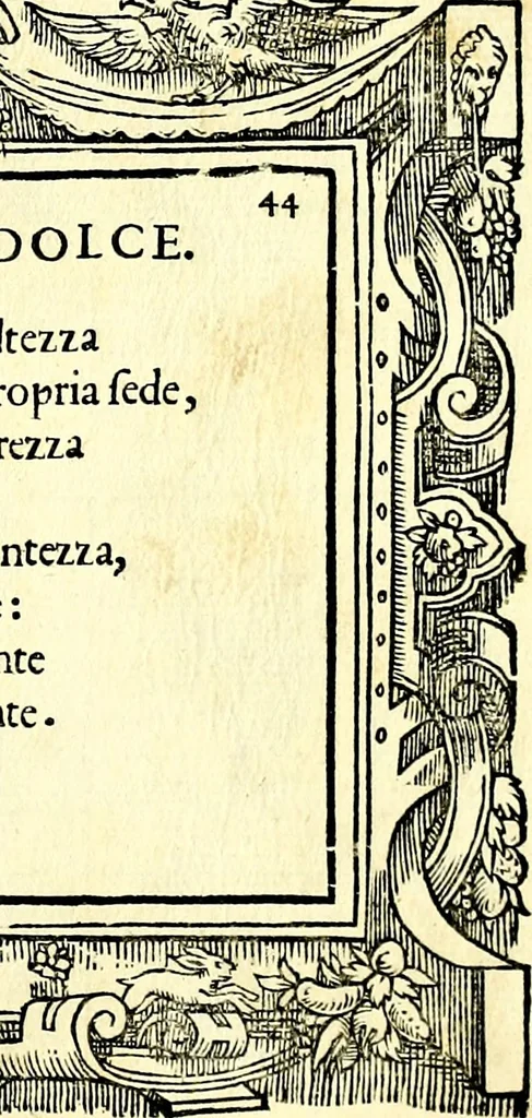 An illustration from Di Battista Pittoni pittore vicentino ano. M.D.LXVIII Impresse di diversi prencipi, dvchi, signori, e d'altri personaggi et hvomini letterati et illvstri. Con priuillegio di Venetia per anni XV. Con alcune stanze del Dolce che dichiarano i motti di esse imprese, 1562, leaf 178