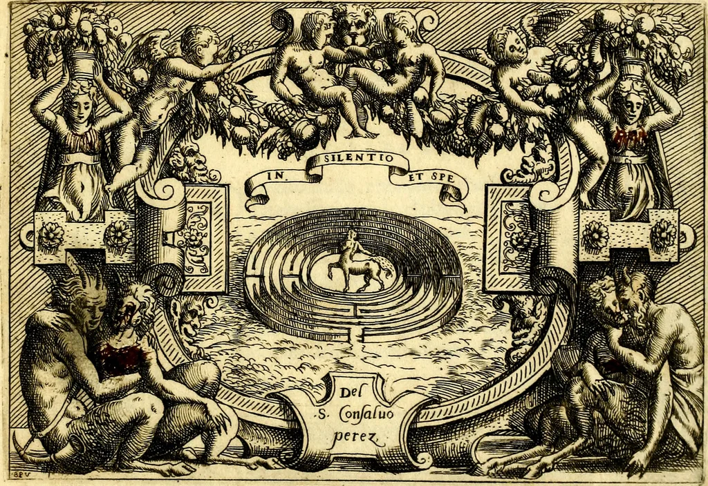 An illustration from Di Battista Pittoni pittore vicentino ano. M.D.LXVIII Impresse di diversi prencipi, dvchi, signori, e d'altri personaggi et hvomini letterati et illvstri. Con priuillegio di Venetia per anni XV. Con alcune stanze del Dolce che dichiarano i motti di esse imprese, 1562, leaf 88