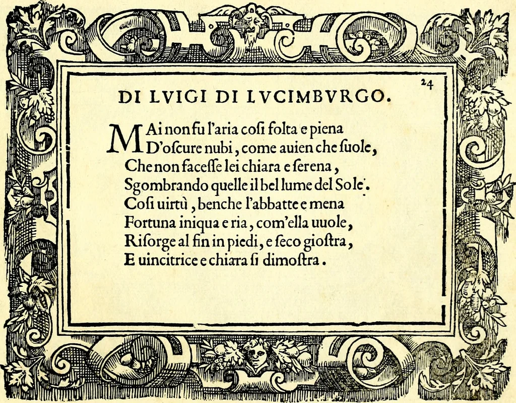 An illustration from Di Battista Pittoni pittore vicentino ano. M.D.LXVIII Impresse di diversi prencipi, dvchi, signori, e d'altri personaggi et hvomini letterati et illvstri. Con priuillegio di Venetia per anni XV. Con alcune stanze del Dolce che dichiarano i motti di esse imprese, 1562, leaf 98
