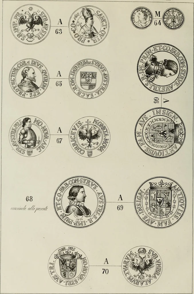 An illustration from Di Camillo e Siro da Correggio e della loro zecca : memorie storico-numismatiche, 1870, leaf 103