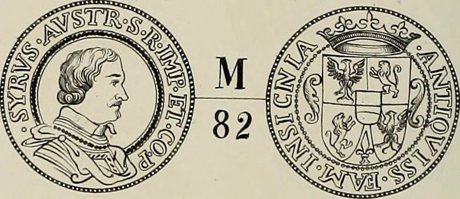 An illustration from Di Camillo e Siro da Correggio e della loro zecca : memorie storico-numismatiche, 1870, leaf 111