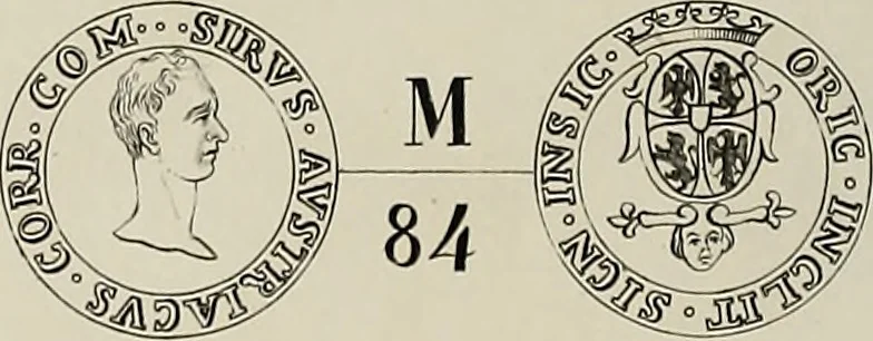 An illustration from Di Camillo e Siro da Correggio e della loro zecca : memorie storico-numismatiche, 1870, leaf 111