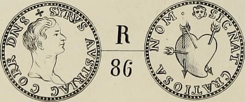 An illustration from Di Camillo e Siro da Correggio e della loro zecca : memorie storico-numismatiche, 1870, leaf 111
