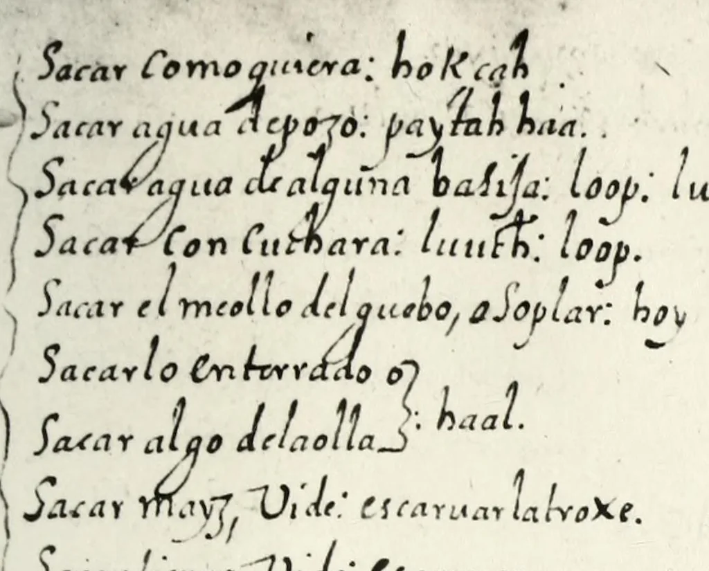 An illustration from [Diccionario de Motul, maya español], 1577, leaf 295
