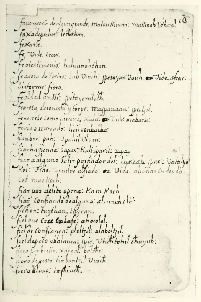 An illustration from [Diccionario de Motul, maya español], 1577, leaf 389