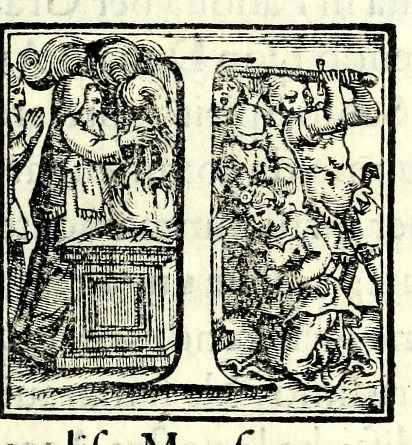 An illustration from Dichiaratione del Doni : sopra il XIII. cap. dell' Apocalisse, contro a gli heretici, con modi non mai piu intesi da huomo uiuente : che cosa sieno la Naue di San Pietro, la Chiesa Romana, il Concilio di Trento, la Destra della Naue, la sinistra, la rete, & i. 153. pesci dell'euangelio di S. Giouan[n]i : & cioche significhino con altre intelligenze della Sacra Scrittura, secondo i cabalisti, 1562, leaf 5