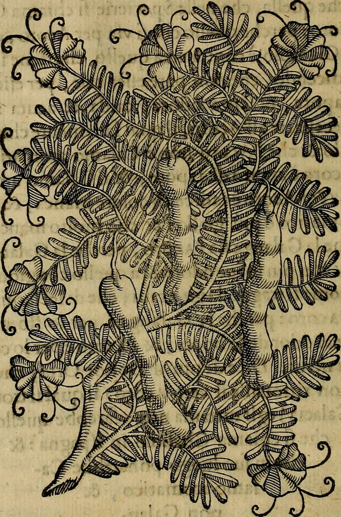 An illustration from Trattato di Christoforo Acosta africano medico & chirurgo della historia, natvra, et virtv delle droghe medicinali, & altri semplici rarissimi, che vengono portati dalle Indie Orientali in Europa : con le figure delle piante ritratte, & disegnate dal viuo poste a' luoghi proprij : nuouamente recato dalla spagnuola nella nostra lingua : con due indici, vno de' capi principali, l'altro delle cose di più momento, che si ritrouano in tutta l'opera, 1585, leaf 103