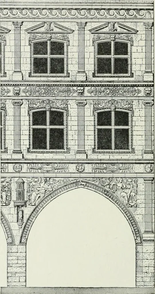 An illustration from A dictionary of architecture and building; biographical, historical and descriptive, 1901, leaf 180