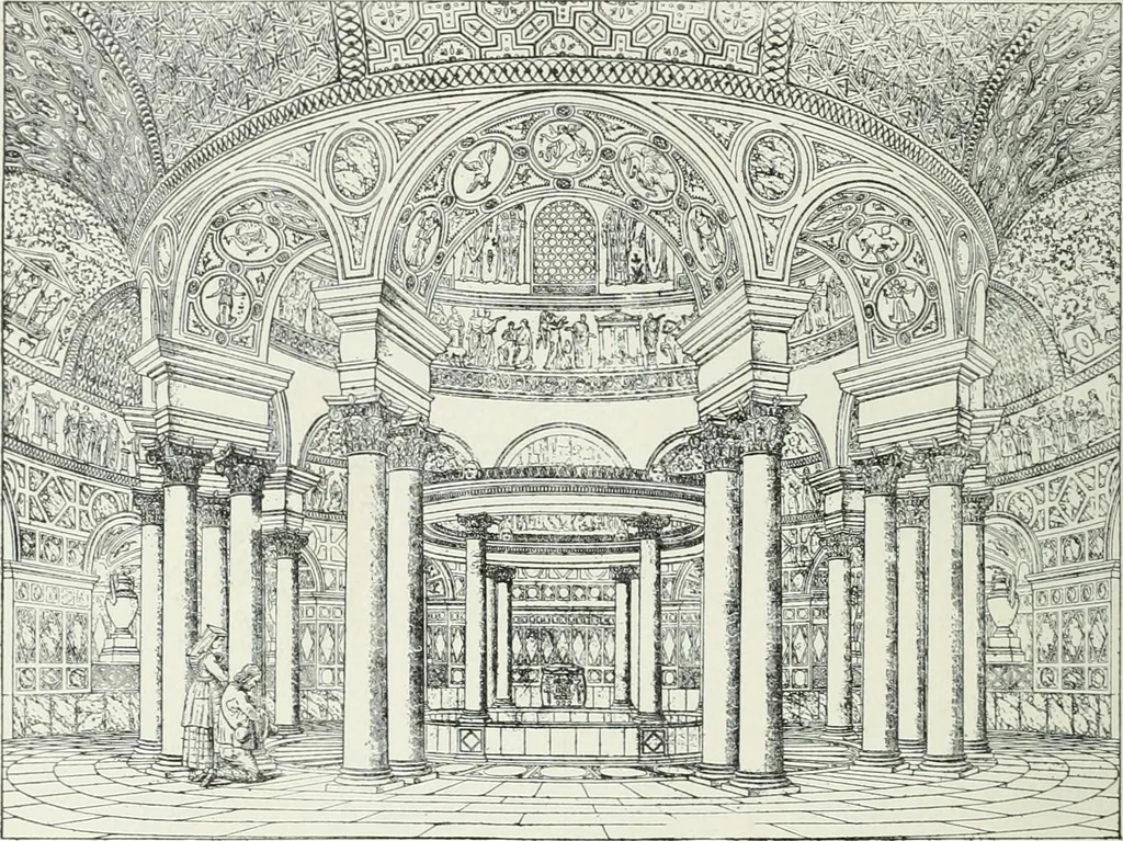 An illustration from A dictionary of architecture and building; biographical, historical and descriptive, 1901, leaf 228