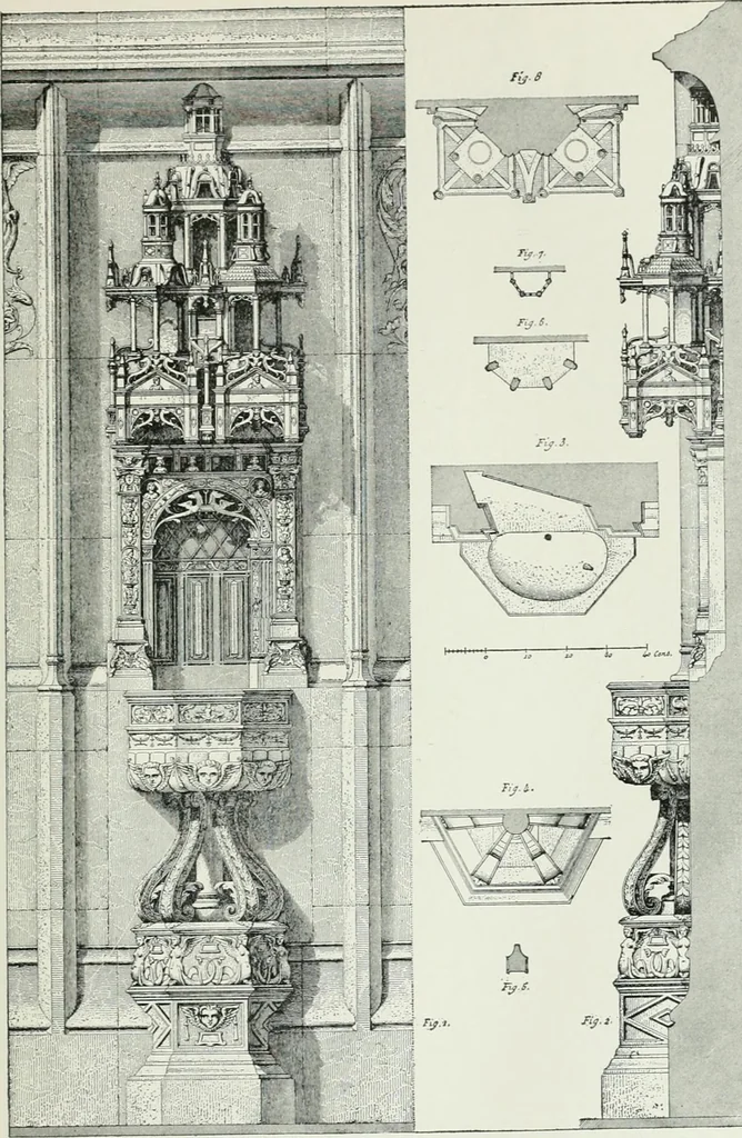 An illustration from A dictionary of architecture and building; biographical, historical and descriptive, 1901, leaf 285