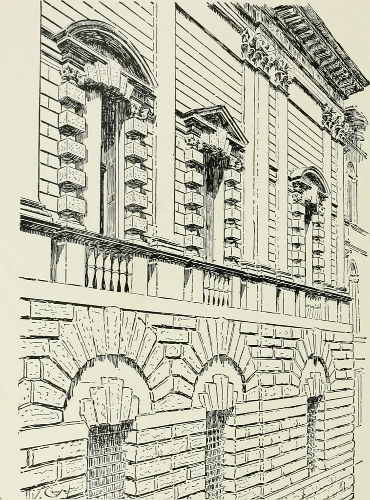 An illustration from A dictionary of architecture and building; biographical, historical and descriptive, 1901, leaf 48