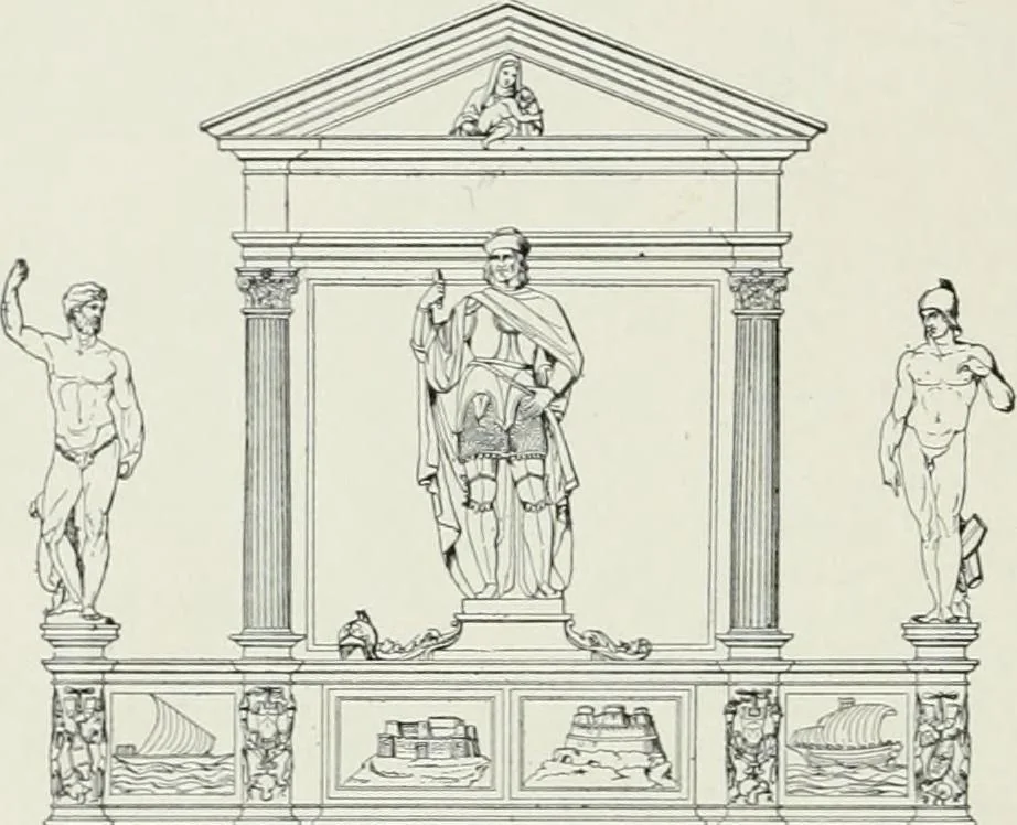 An illustration from A dictionary of architecture and building; biographical, historical and descriptive, 1901, leaf 490