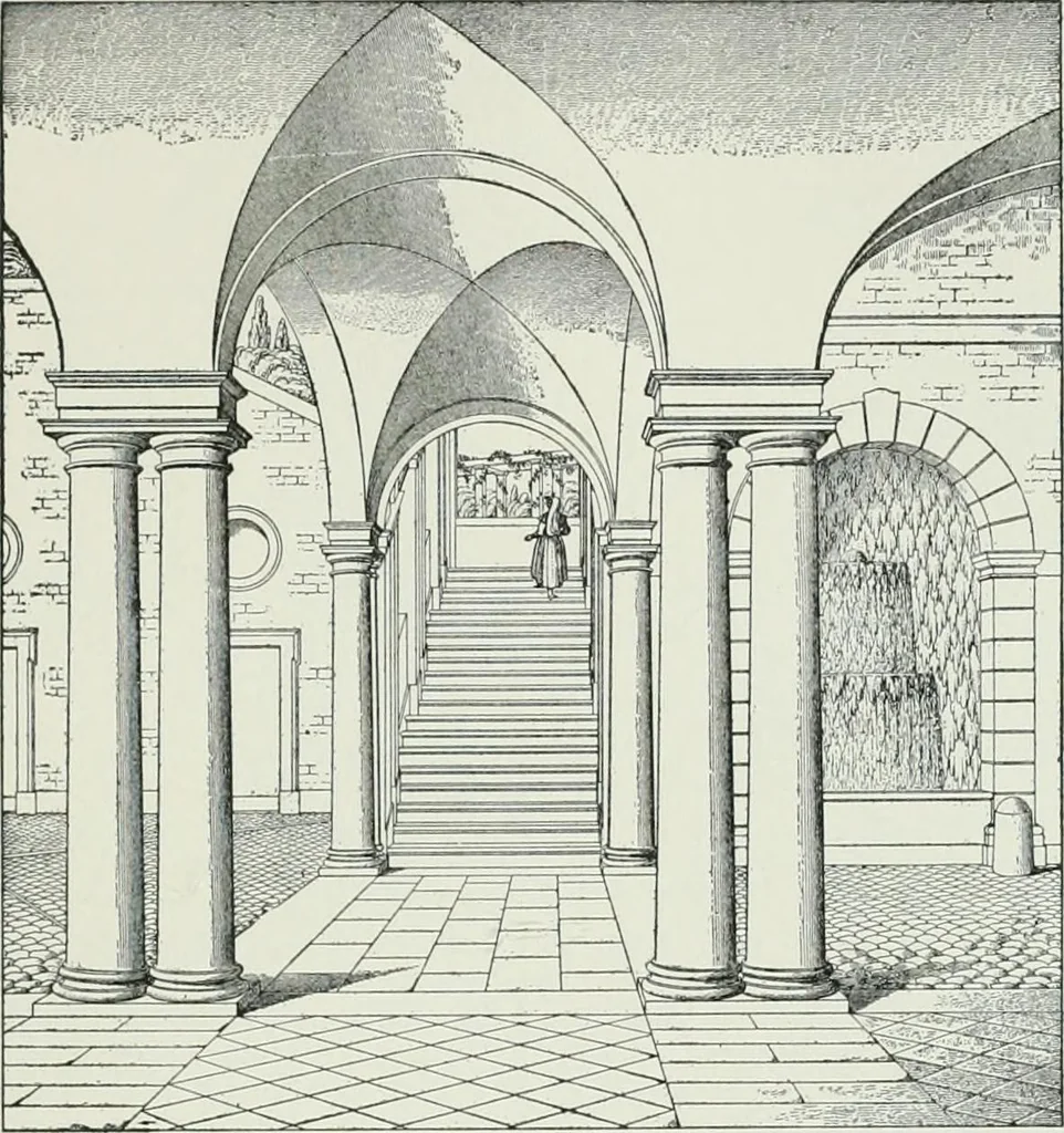 An illustration from A dictionary of architecture and building; biographical, historical and descriptive, 1901, leaf 579
