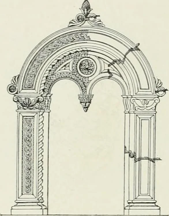 An illustration from A dictionary of architecture and building; biographical, historical and descriptive, 1901, leaf 68