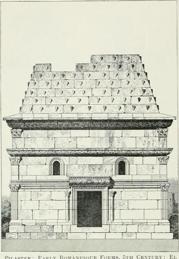 An illustration from A dictionary of architecture and building; biographical, historical and descriptive, 1901, leaf 96