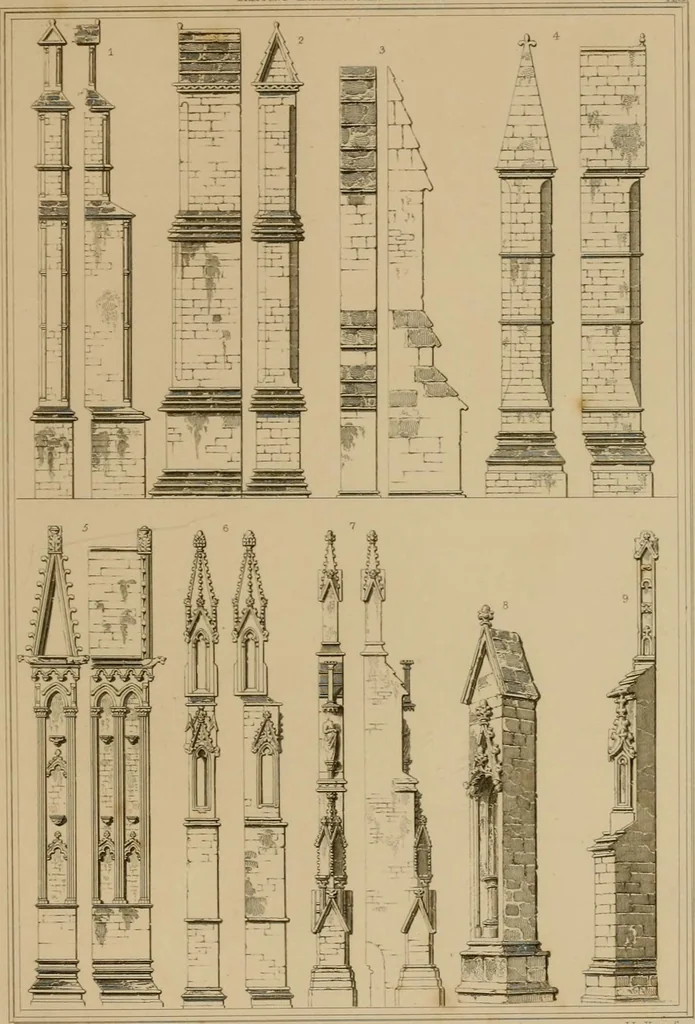 An illustration from A dictionary of the architecture and archaeology of the middle ages : including words used by ancient and modern authors in treating of architectural and other antiquities, also, biographical notices of ancient architects, 1883, leaf 115