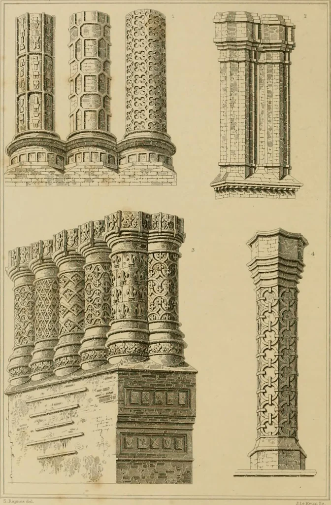 An illustration from A dictionary of the architecture and archaeology of the middle ages : including words used by ancient and modern authors in treating of architectural and other antiquities, also, biographical notices of ancient architects, 1883, leaf 154
