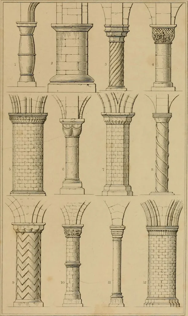 An illustration from A dictionary of the architecture and archaeology of the middle ages : including words used by ancient and modern authors in treating of architectural and other antiquities, also, biographical notices of ancient architects, 1883, leaf 171