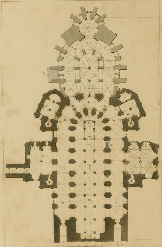 An illustration from A dictionary of the architecture and archaeology of the middle ages : including words used by ancient and modern authors in treating of architectural and other antiquities, also, biographical notices of ancient architects, 1883, leaf 200