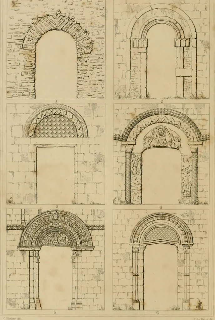 An illustration from A dictionary of the architecture and archaeology of the middle ages : including words used by ancient and modern authors in treating of architectural and other antiquities, also, biographical notices of ancient architects, 1883, leaf 212